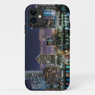 Capa Para iPhone Da Case-Mate Skyline da cidade de Miami com a ponte na noite