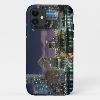 Capa Para iPhone Da Case-Mate Skyline da cidade de Miami com a ponte na noite