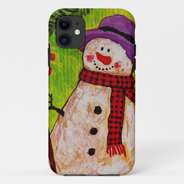 Capa Para iPhone Da Case-Mate Snowman e Broom (Verso)