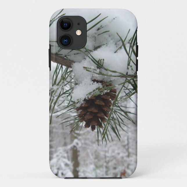 Capa Para iPhone Da Case-Mate Snowy Pine Branch Winter Nature Fotografia (Verso)