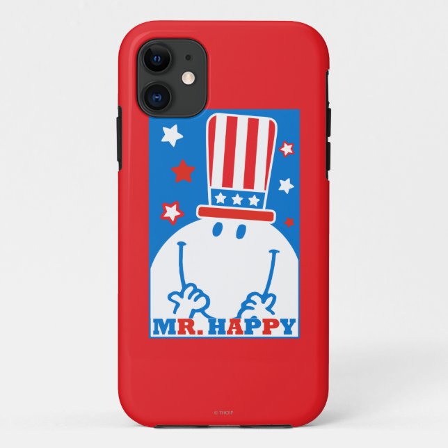 Capa Para iPhone Da Case-Mate Sr. Happy com chapéu patriótico (Verso)