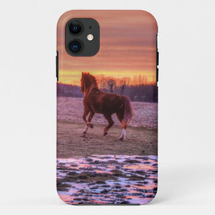 Capa Para iPhone Da Case-Mate Stallion Running Home no Sunset no Ranch