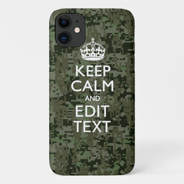 Capa Para iPhone Da Case-Mate Sua Camuflagem Digital de Texto Woodland Fique Cal (Verso)