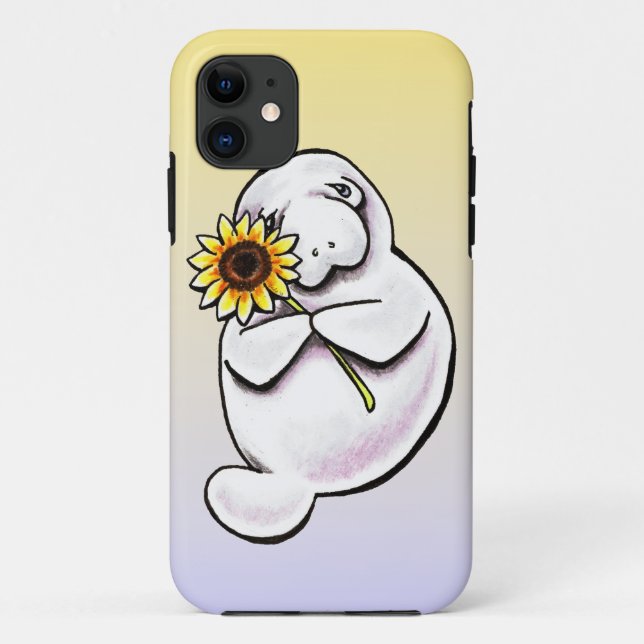 Capa Para iPhone Da Case-Mate Sunny Manatee Off-Leash Art™ (Verso)
