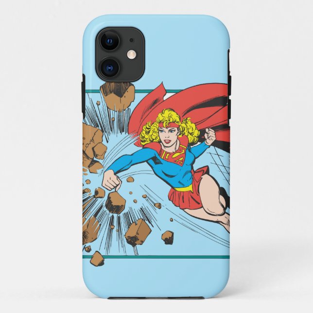 Capa Para iPhone Da Case-Mate Supergirl destrói Boulder (Verso)