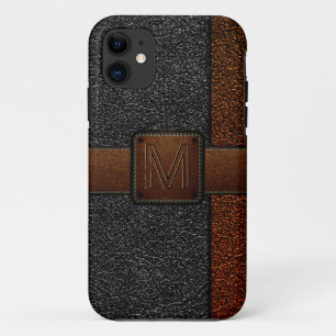 Capa Para iPhone Da Case-Mate Tag de couro marrom preto do marrom do olhar