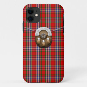 Capa Para iPhone Da Case-Mate Tartan e Sporran vermelhos de MacFarlane do clã