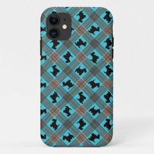 Capa Para iPhone Da Case-Mate Tartan preto da xadrez do cão do Scottie