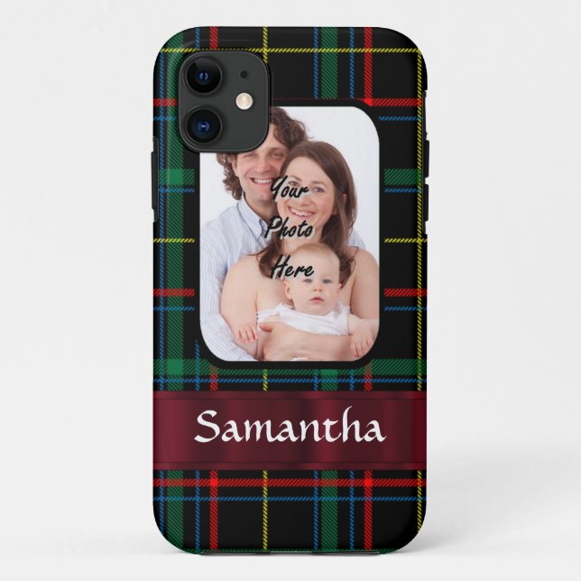 Capa Para iPhone Da Case-Mate Tartan vermelho e verde (Verso)
