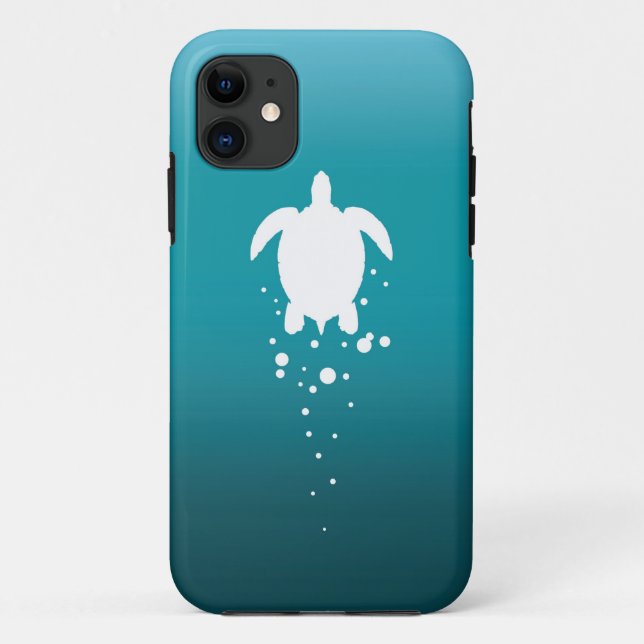 Capa Para iPhone Da Case-Mate Tartaruga & bolhas de mar contra o oceano azul (Verso)