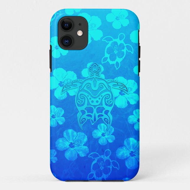 Capa Para iPhone Da Case-Mate Tartaruga tribal azul (Verso)