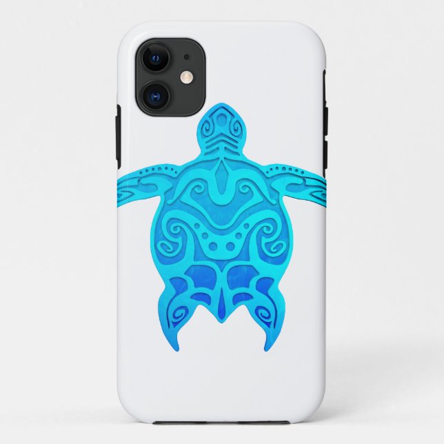 Capa Para iPhone Da Case-Mate Tartaruga Tribal Azul (Verso)