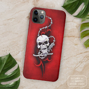 Capa Para iPhone Da Case-Mate Tatuagem de Grunge Vermelha com Fio de Barcama Tri