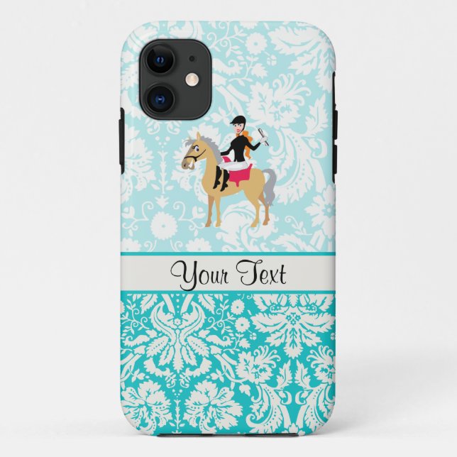Capa Para iPhone Da Case-Mate Teal Damask Equestrian (Verso)