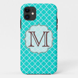 Capa Para iPhone Da Case-Mate Teal Quarterfoil Latti Monograma IPHONE 5 Caso