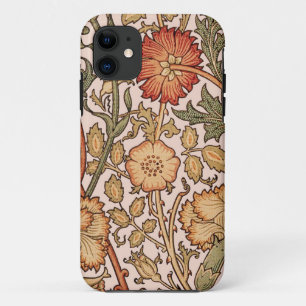 Capa Para iPhone Da Case-Mate Tecido do Designer Rosa Vintage de Padrão Floral