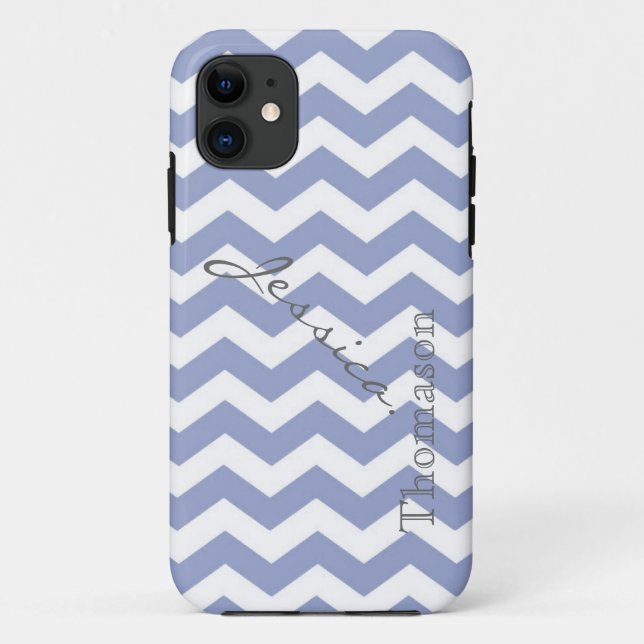 Capa Para iPhone Da Case-Mate Tendência, padrão de ziguezague em chevron azul cl (Verso)