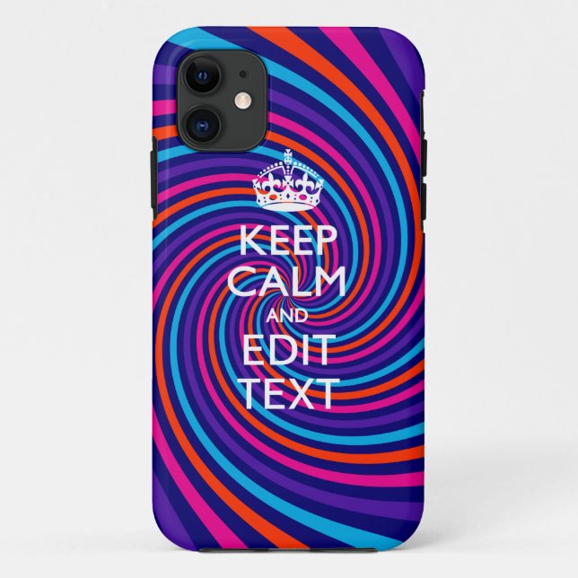 Capa Para iPhone Da Case-Mate Tenha calma dizendo em espiral multicolorido (Verso)