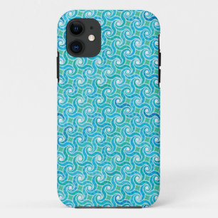 Capa Para iPhone Da Case-Mate Teste padrão abstrato do redemoinho, turquesa,