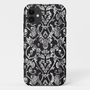 Capa Para iPhone Da Case-Mate Teste padrão afligido preto e branco do damasco d