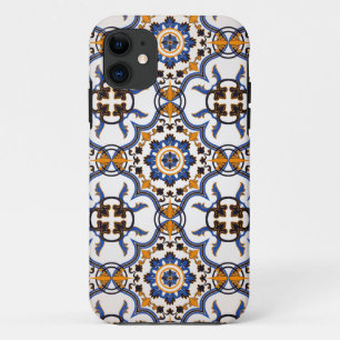 Capa Para iPhone Da Case-Mate Teste padrão amarelo azul de Azulejo do portuguê