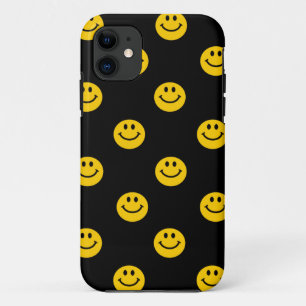 Capa Para iPhone Da Case-Mate Teste padrão amarelo da cara no preto
