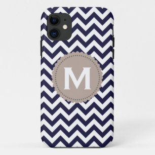 Capa Para iPhone Da Case-Mate Teste padrão branco de Chevron do monograma dos