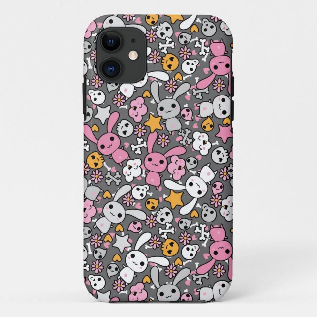 Capa Para iPhone Da Case-Mate teste padrão das cinzas do kawaii (Verso)