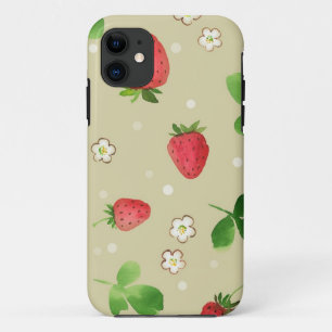 Capa Para iPhone Da Case-Mate Teste padrão das morangos da aguarela