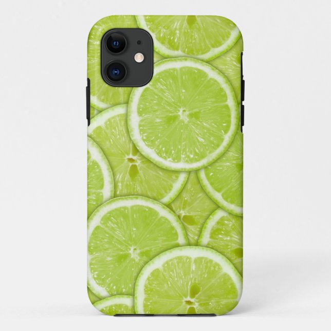 Capa Para iPhone Da Case-Mate Teste padrão de fatias verdes do limão (Verso)