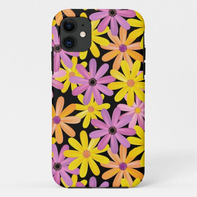 Capa Para iPhone Da Case-Mate Teste padrão de flores do Gerbera, fundo (Verso)
