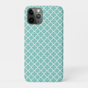 Capa Para iPhone Da Case-Mate Teste padrão de Quatrefoil da hortelã do Aqua