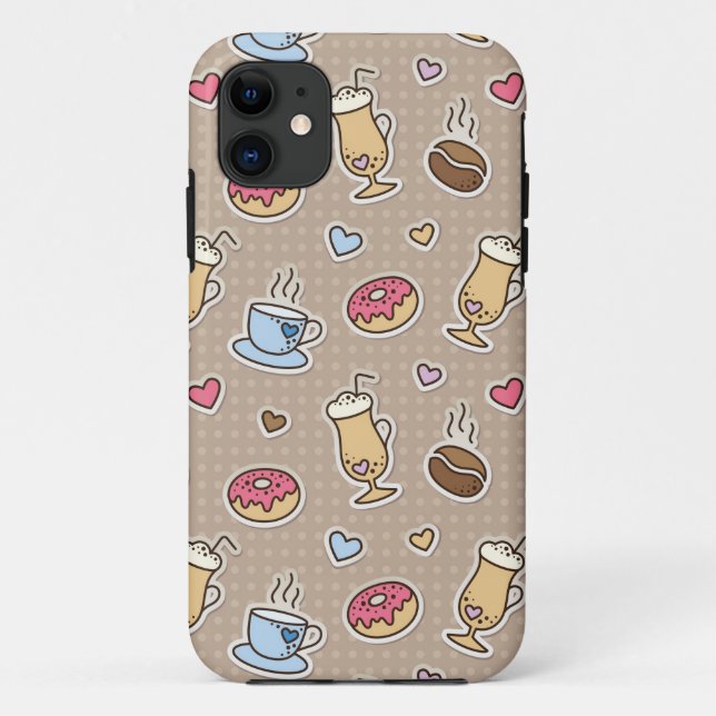 Capa Para iPhone Da Case-Mate Teste padrão do café (Verso)