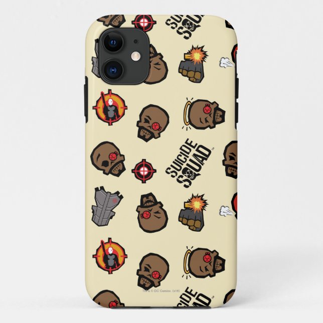 Capa Para iPhone Da Case-Mate Teste padrão do pelotão | Deadshot Emoji do (Verso)