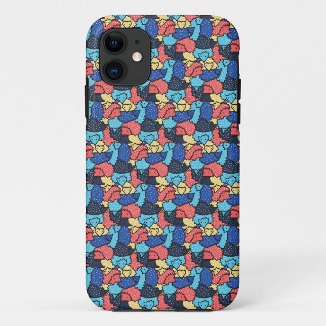 Capa Para iPhone Da Case-Mate Teste padrão dos ouriços (Verso)