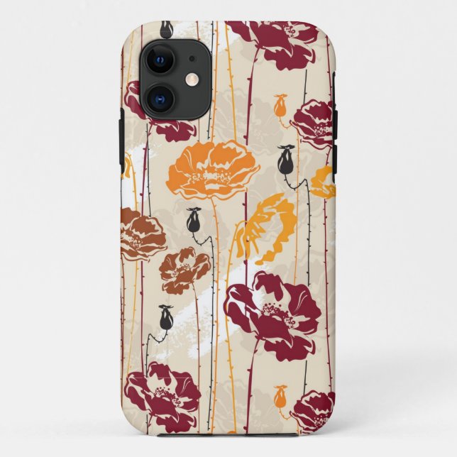 Capa Para iPhone Da Case-Mate Teste padrão floral 4 da elegância abstrata (Verso)