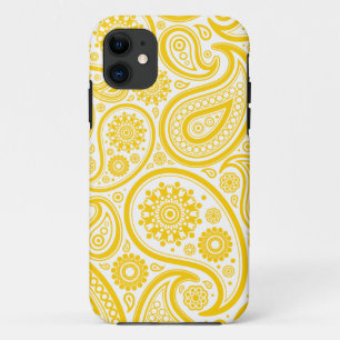 Capa Para iPhone Da Case-Mate Teste padrão floral amarelo do monograma de