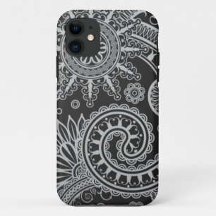 Capa Para iPhone Da Case-Mate Teste padrão floral preto e cinzento abstrato