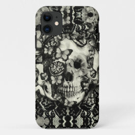 Capa Para iPhone Da Case-Mate Teste padrão gótico do crânio do laço do Victorian