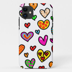 Capa Para iPhone Da Case-Mate Teste padrão lunático do coração do amor dos