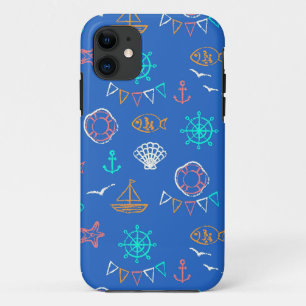 Capa Para iPhone Da Case-Mate Teste padrão náutico 1 do desenho de giz
