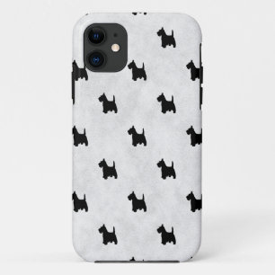 Capa Para iPhone Da Case-Mate Teste padrão preto do azulejo dos cães do Scotti