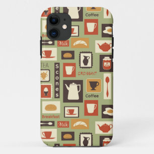 Capa Para iPhone Da Case-Mate Teste padrão retro com os pratos da cozinha para