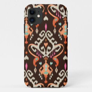 Capa Para iPhone Da Case-Mate Teste padrão tribal do ikat feminino marrom