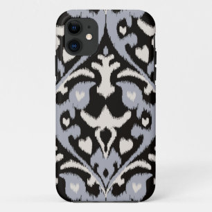 Capa Para iPhone Da Case-Mate Teste padrão tribal do ikat preto cinzento