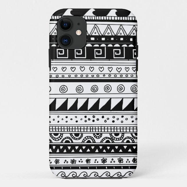Capa Para iPhone Da Case-Mate Teste padrão tribal preto e branco (Verso)