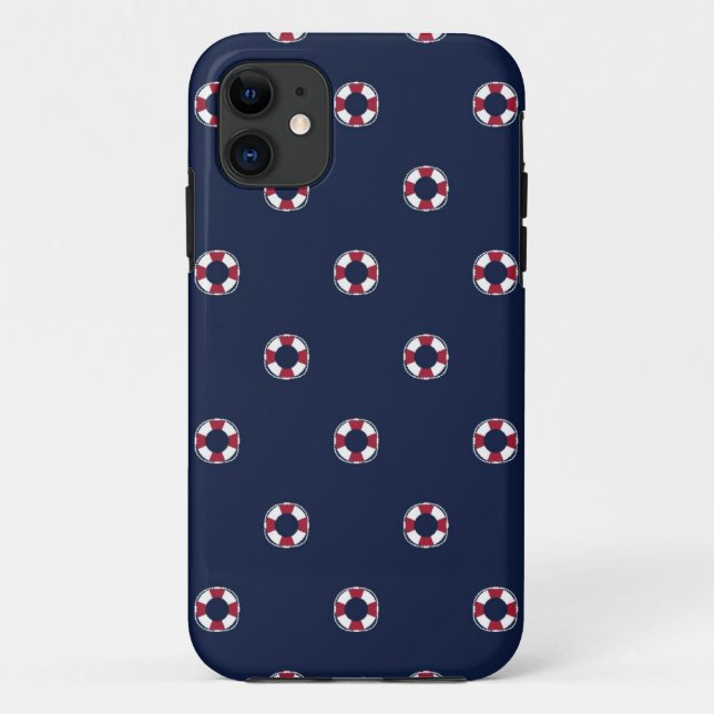 Capa Para iPhone Da Case-Mate Teste padrão vermelho e branco da bóia (Verso)