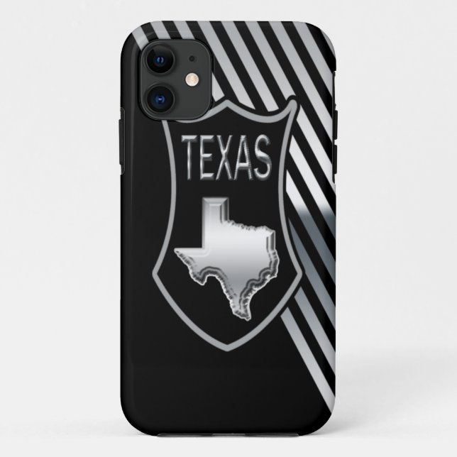 Capa Para iPhone Da Case-Mate Texas de prata e preto (Verso)