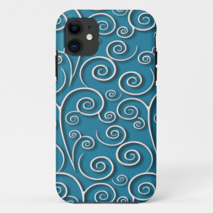 Capa Para iPhone Da Case-Mate Textura de espirais brancos com fundo personalizáv