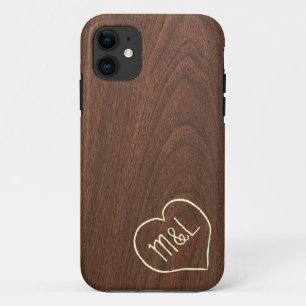 Capa Para iPhone Da Case-Mate Textura de madeira vermelha personalizada com